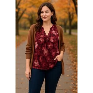 Apt 9 Womens Sleeveless Floral Top Size XL